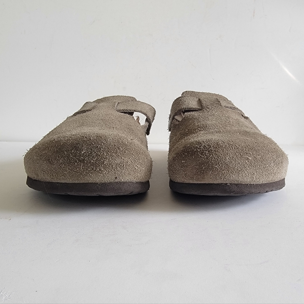 Birkenstock Boston Clogs Mens 45 12 12.5 Taupe Suede Slip On Neutral Minimalist - Picture 6 of 16